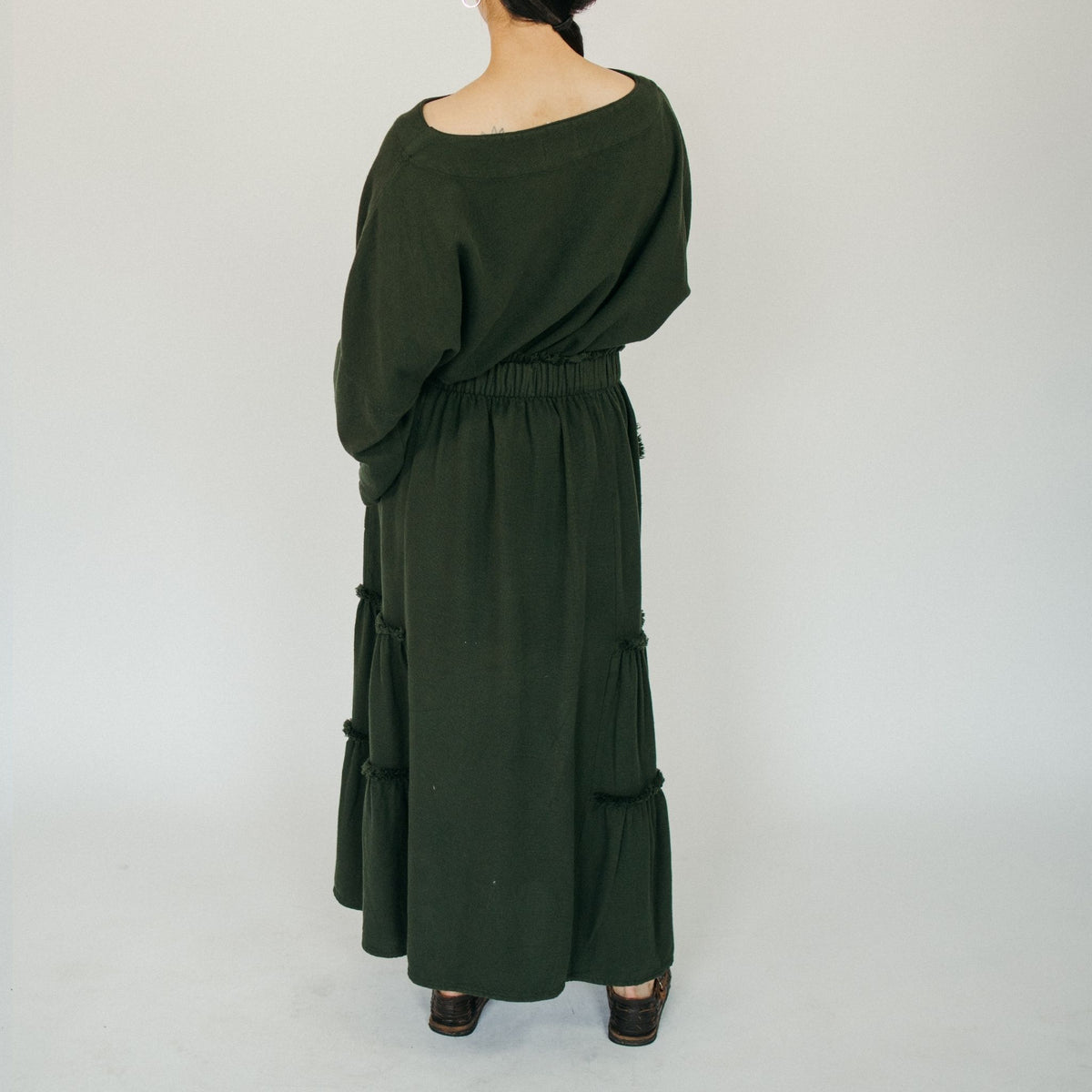 POKOLOKO Loft Cotton Maxi Skirt #color_loft-forest