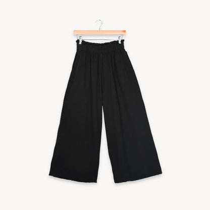 POKOLOKO Loft Cotton Palazzo Pants #color_loft-black
