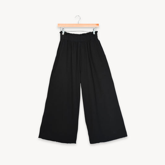 POKOLOKO Loft Cotton Palazzo Pants #color_loft-black