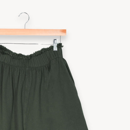 POKOLOKO Loft Cotton Palazzo Pants #color_loft-forest