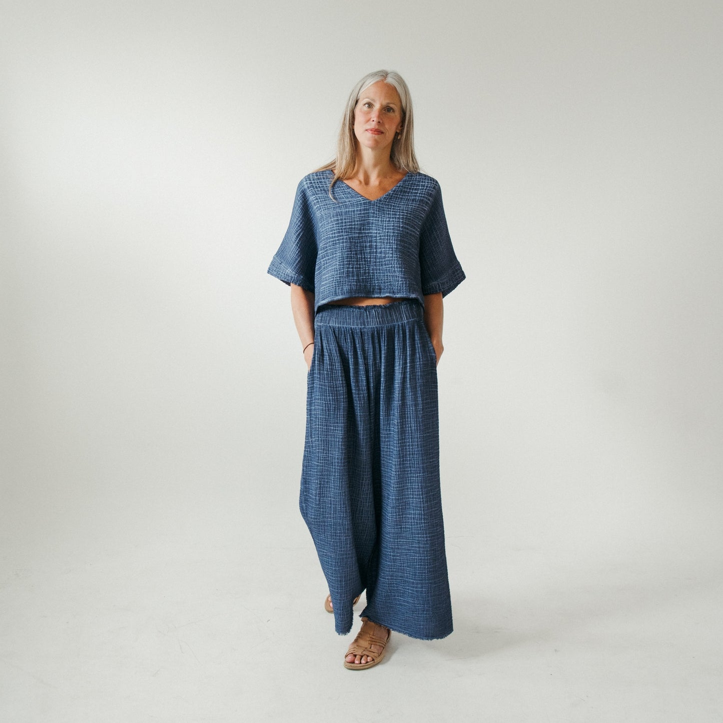 POKOLOKO Crinkle Palazzo Pants #color_crinkle-denim