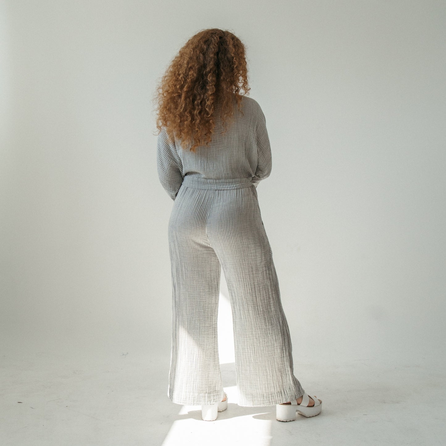 Striped Crinkle Pocketed Pant