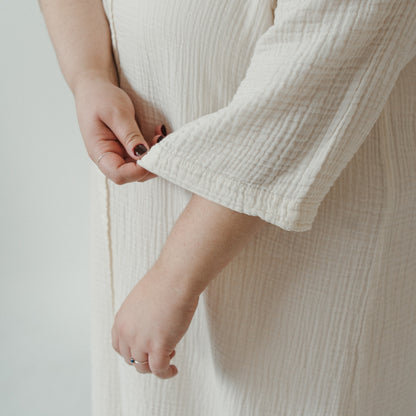 POKOLOKO Crinkle Shirt Dress Plus #color_crinkle-cream