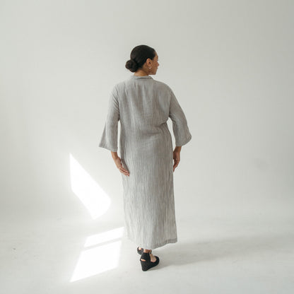 Striped Crinkle Shirt Dress