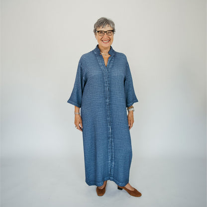 POKOLOKO Crinkle Shirt Dress #color_crinkle-denim