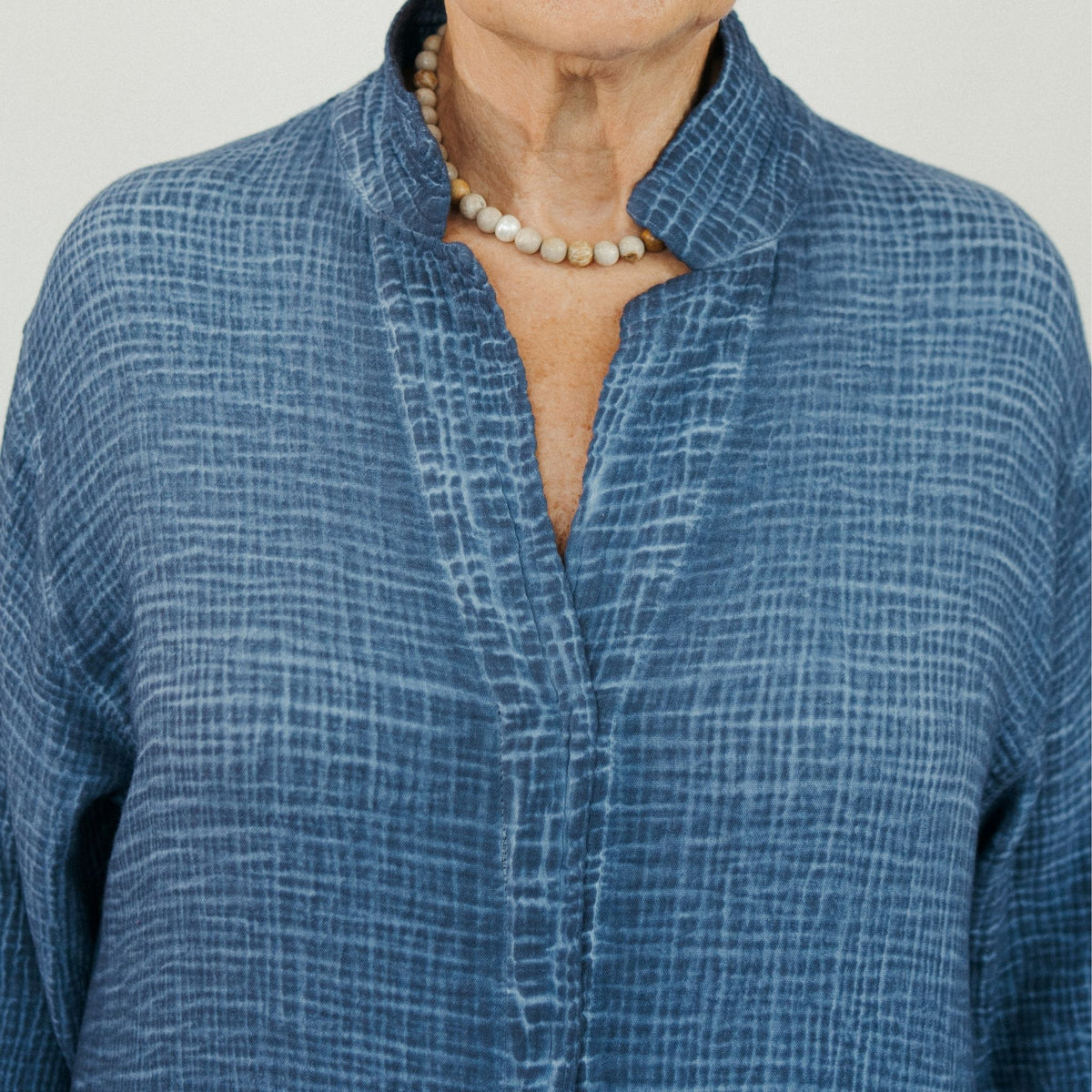 POKOLOKO Crinkle Shirt Dress #color_crinkle-denim