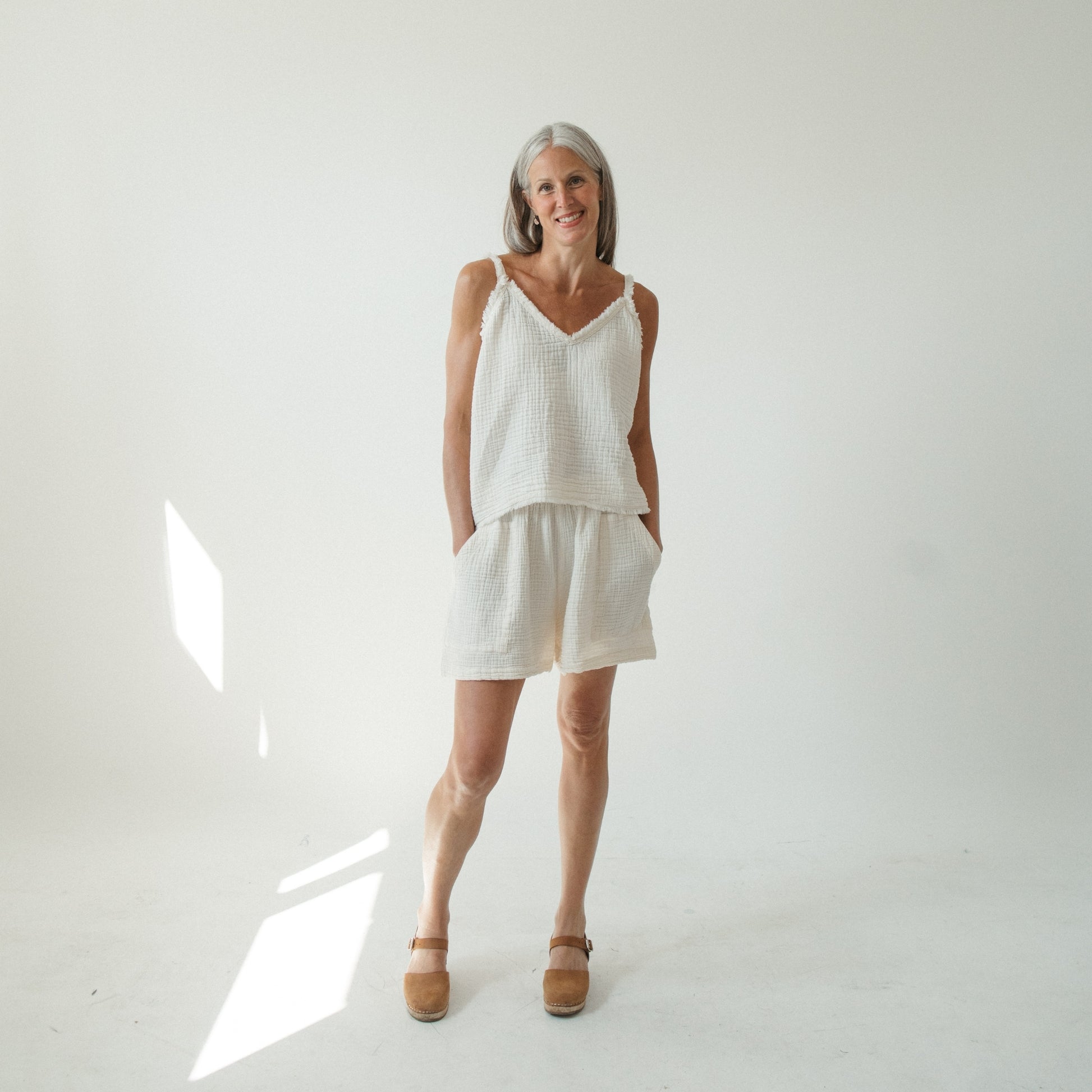 POKOLOKO Crinkle Strappy Top #color_crinkle-cream