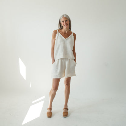 POKOLOKO Crinkle Strappy Top #color_crinkle-cream