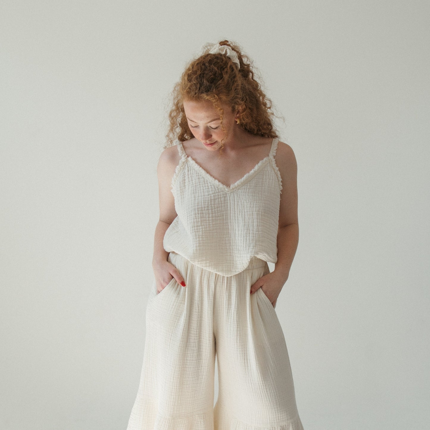 POKOLOKO Crinkle Strappy Top #color_crinkle-cream