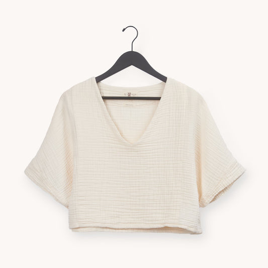 POKOLOKO Crinkle Crop Top #color_crinkle-cream