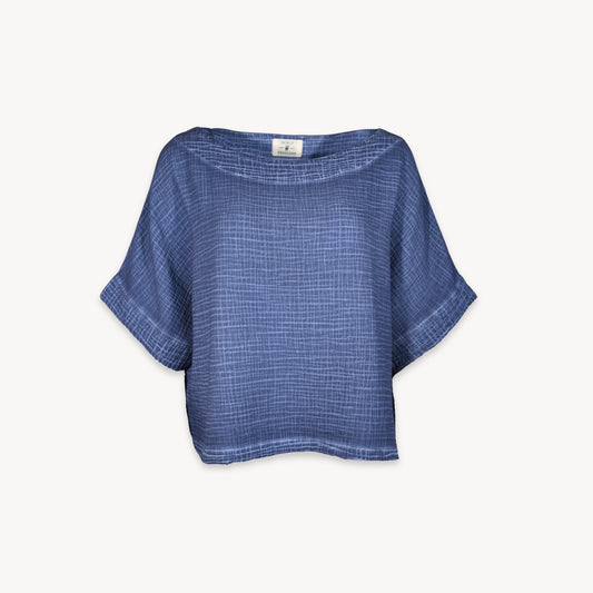 POKOLOKO Crinkle Boat Top #color_crinkle-denim
