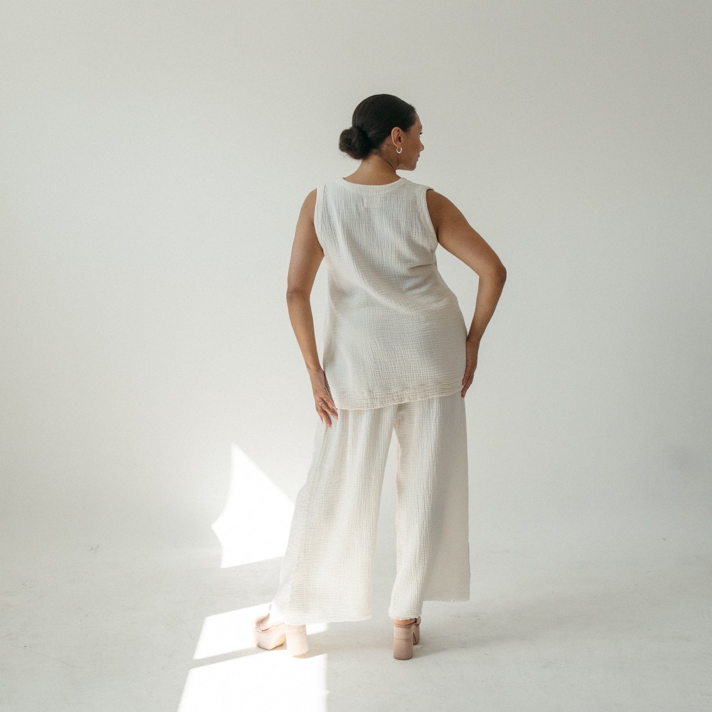 POKOLOKO Crinkle Tunic Top #color_crinkle-cream