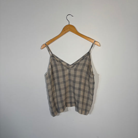 Grey Plaid Strappy Tank