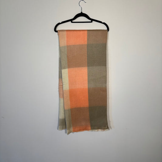 Peach Plaid Alpaca Blanket