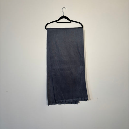 Grey Fringe Alpaca Blanket