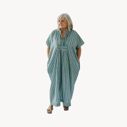 POKOLOKO Sol Kaftan #color_turquoise-stripe