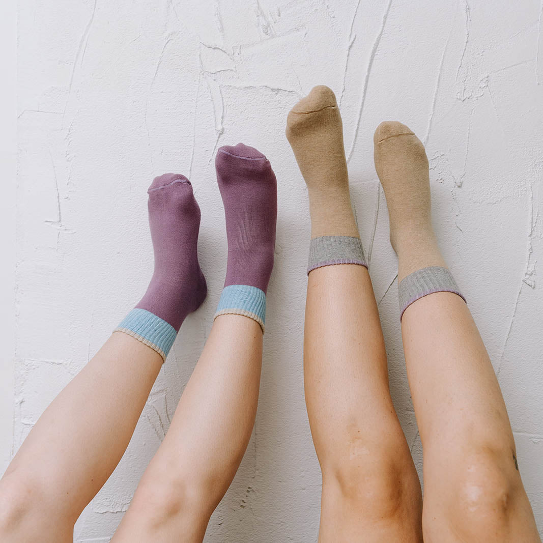 OKOLOKO Block Pima Socks #color_block-pima-beige-grey