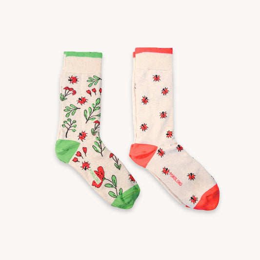 Kids Ladybug Pima Socks - Pack of 2