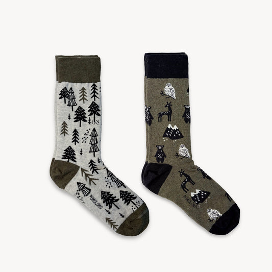 Kids Forest & Mountain Animals Pima Socks - Pack of 2