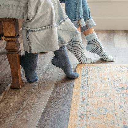 POKOLOKO Striped-Solid Pima Socks - Pack of 2 #color_brooklyn-blues