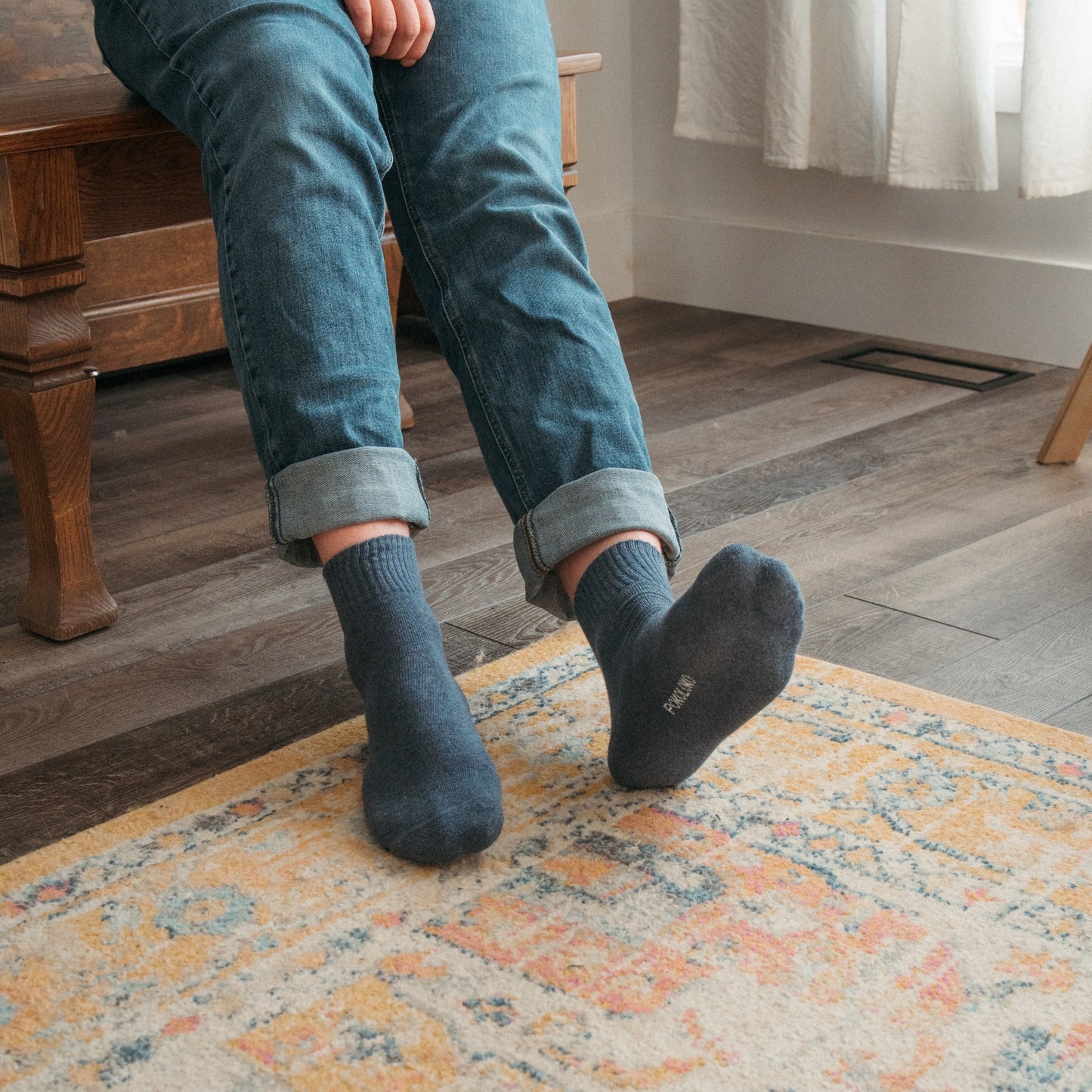 POKOLOKO Striped-Solid Pima Socks - Pack of 2 #color_brooklyn-blues