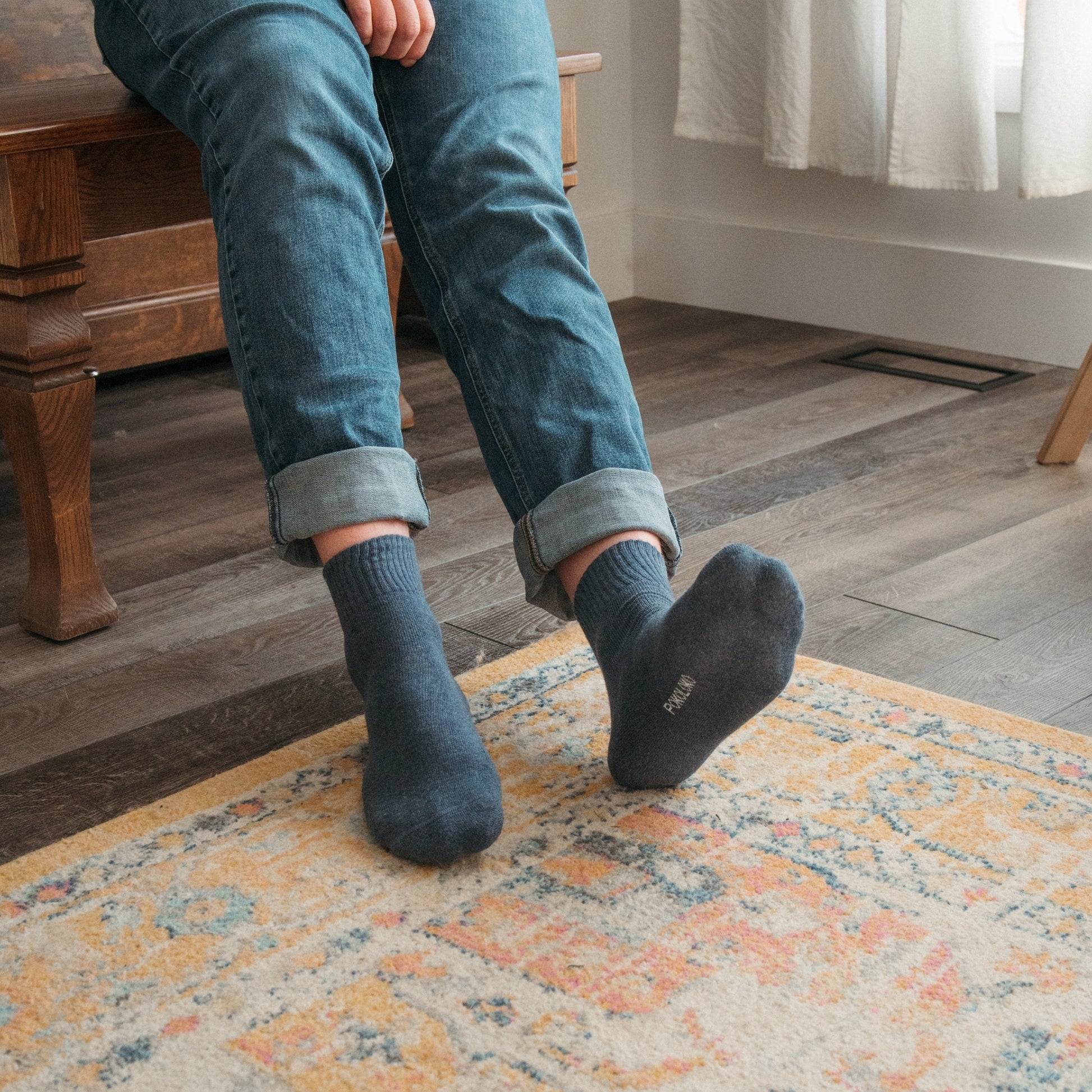 POKOLOKO Striped-Solid Pima Socks - Pack of 2 #color_brooklyn-blues