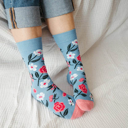 Vintage Floral Pima Socks - Pack of 2