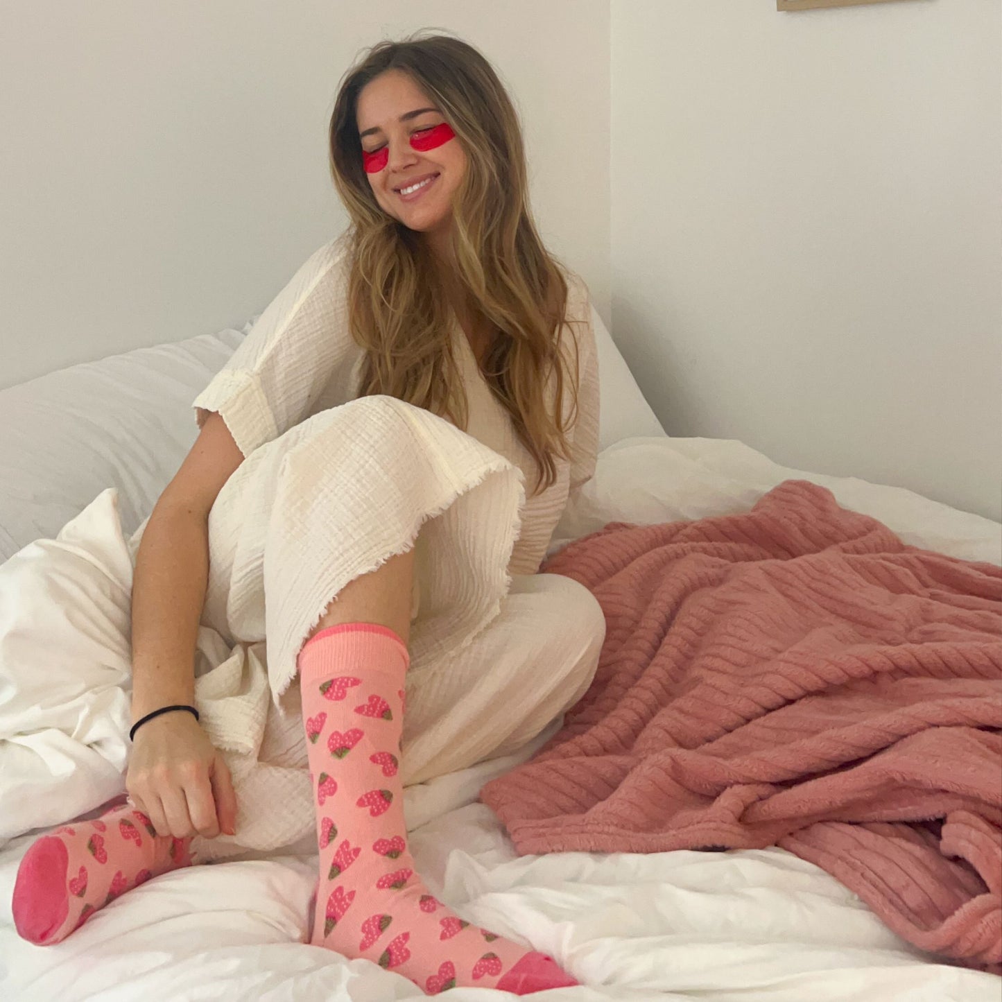 Strawberry Heart Pima Socks - Pack of 2