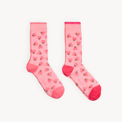 Strawberry Heart Pima Socks - Pack of 2