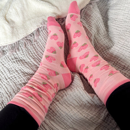 Strawberry Heart Pima Socks - Pack of 2
