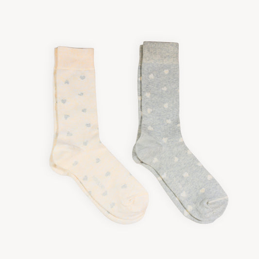 Have a Heart Socks - Pack of 2 #color_grey-white