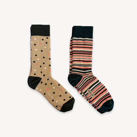 POKOLOKO Stripes & Dots Pima Socks - Pack of 2 #color_confetti