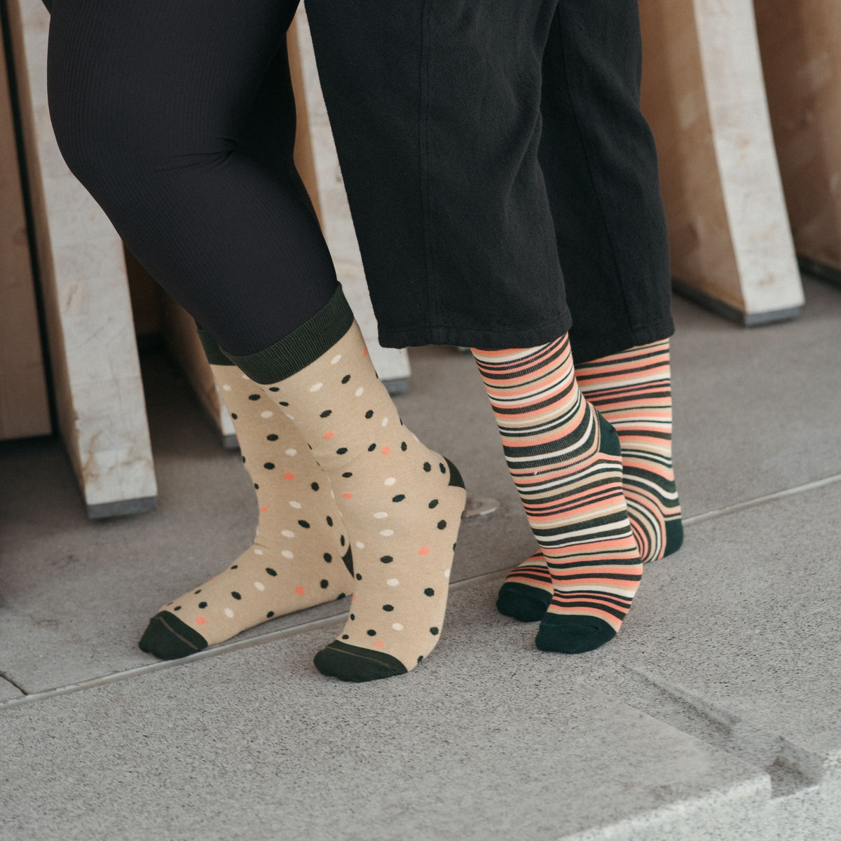 POKOLOKO Stripes & Dots Pima Socks - Pack of 2 #color_confetti