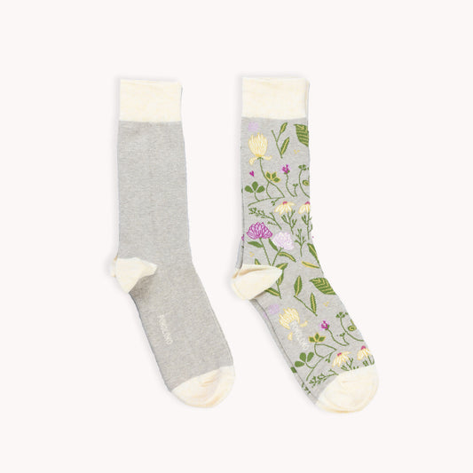 POKOLOKO Botanical & Solid Pima Socks - Pack of 2 #color_garden
