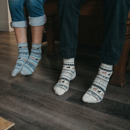 POKOLOKO Print Alpaca Kids Socks #color_white