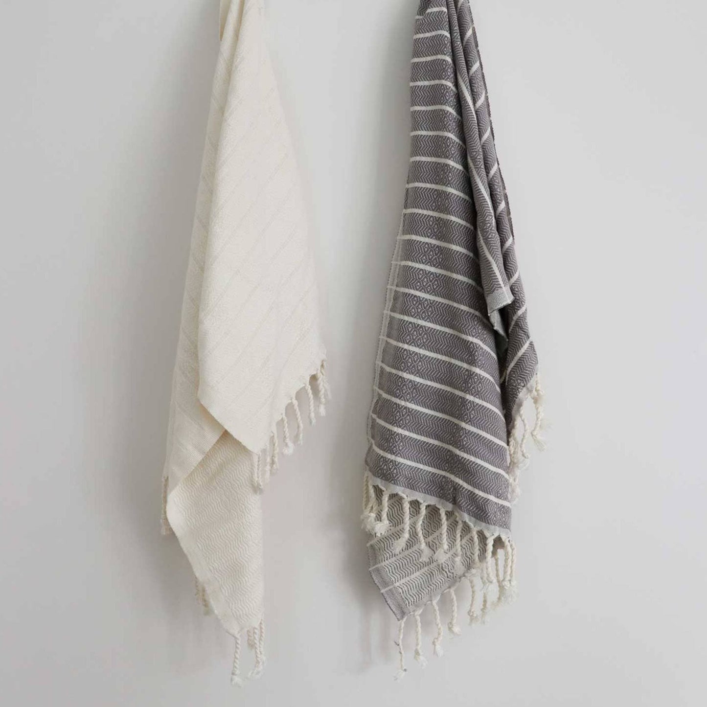 POKOLOKO Striped Bamboo Hand Towel #color_slate-striped-bamboo