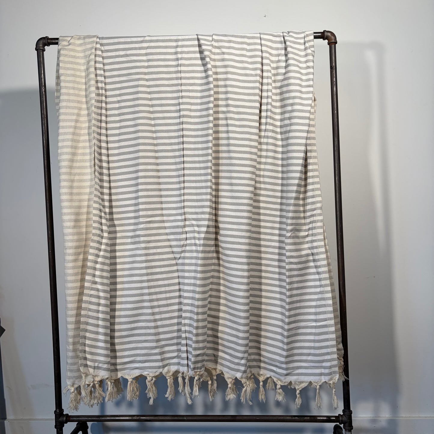 Grey Striped Picnic Blanket