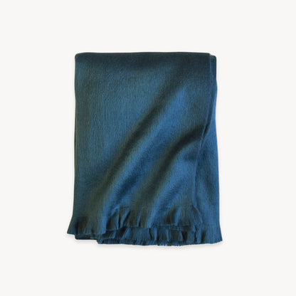 POKOLOKO Solid Fringed Alpaca Throw #color_whale-fringe