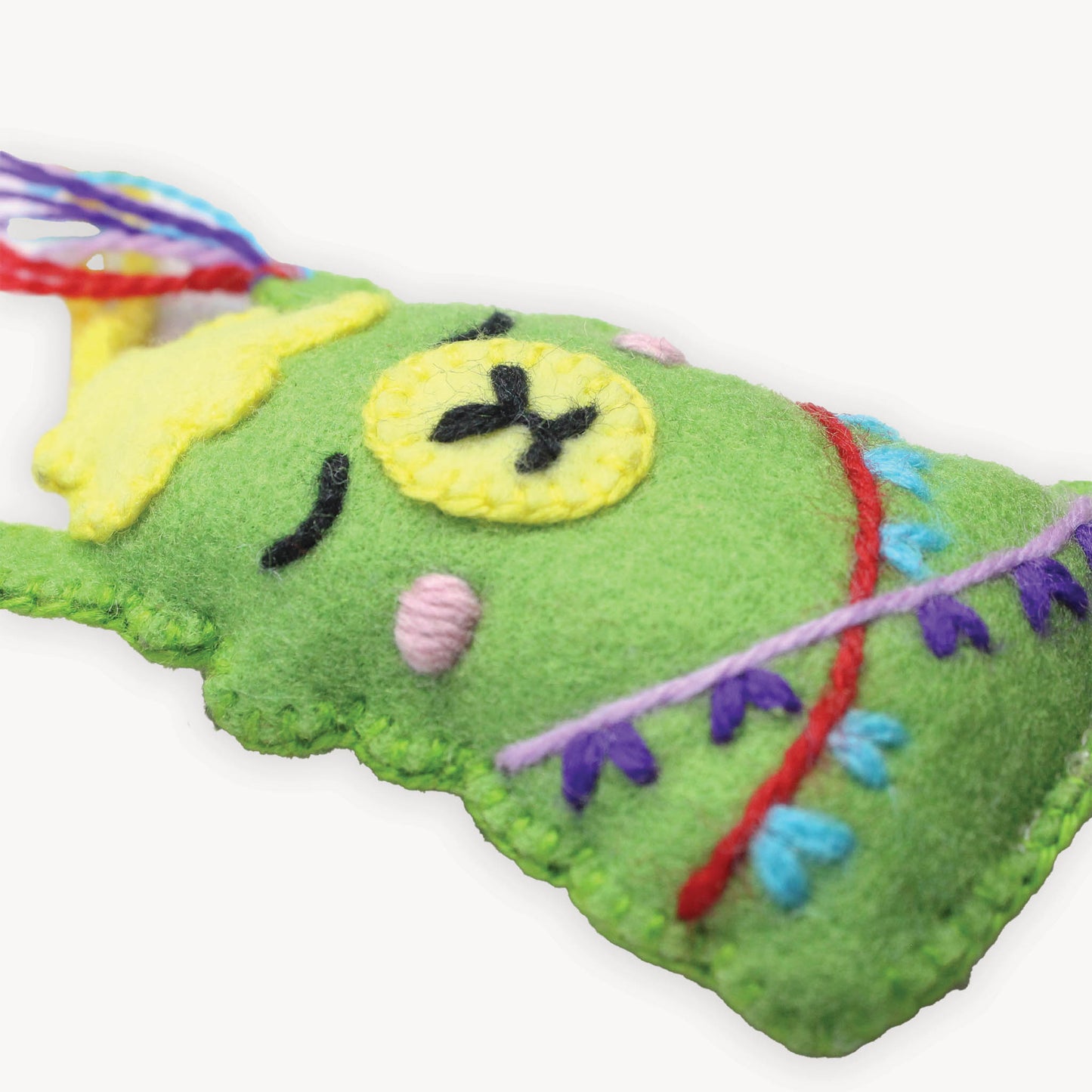 POKOLOKO Hand-Embroidered Ornament #color_green-alpaca