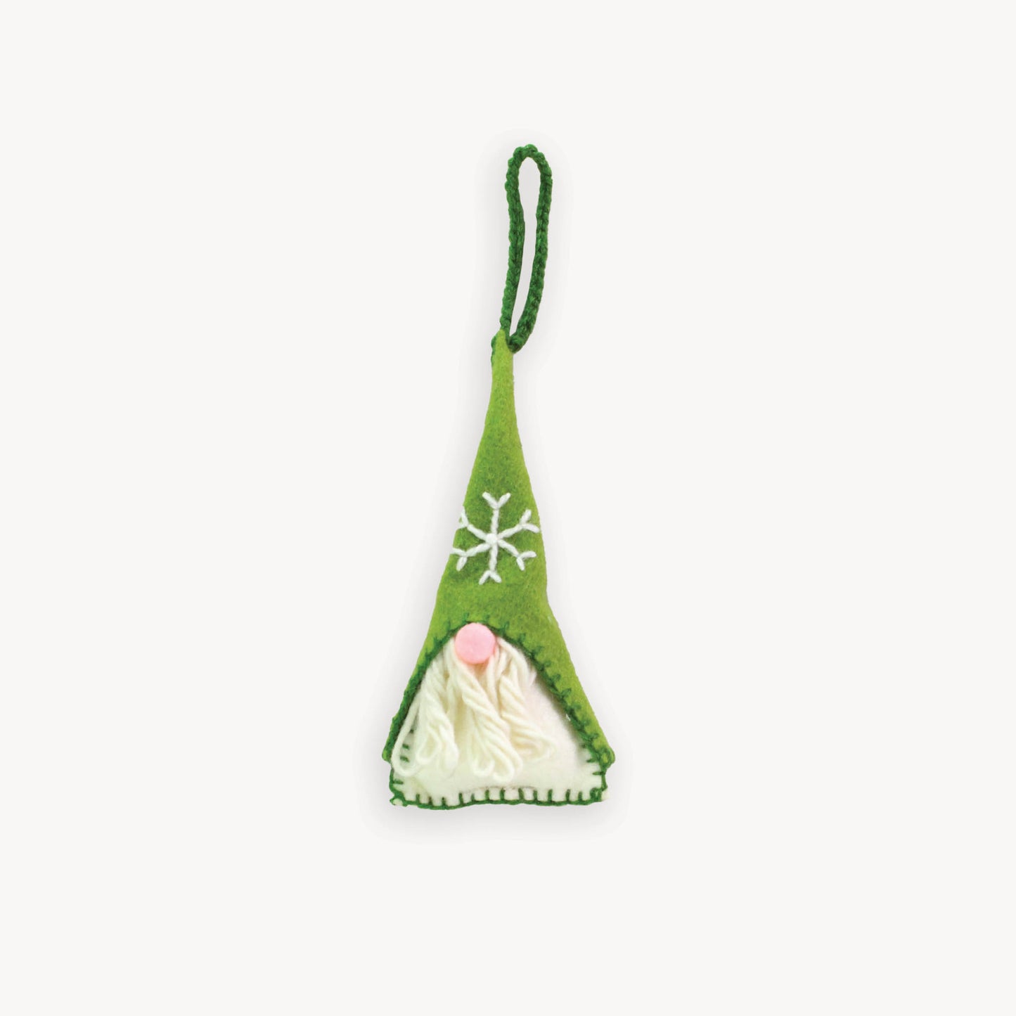 POKOLOKO Hand-Embroidered Ornament #color_green-gnome