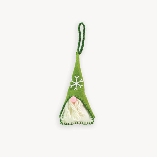 POKOLOKO Hand-Embroidered Ornament #color_green-gnome
