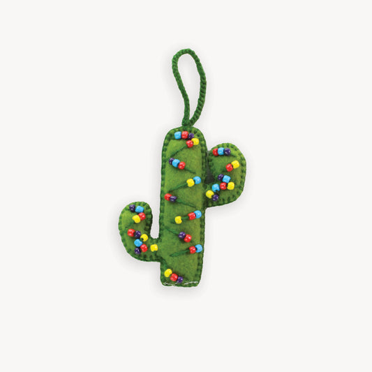 POKOLOKO Hand-Embroidered Ornament #color_festive-cactus