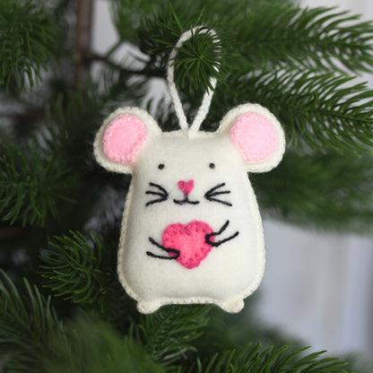 POKOLOKO Hand-Embroidered Ornament #color_mouse-lover