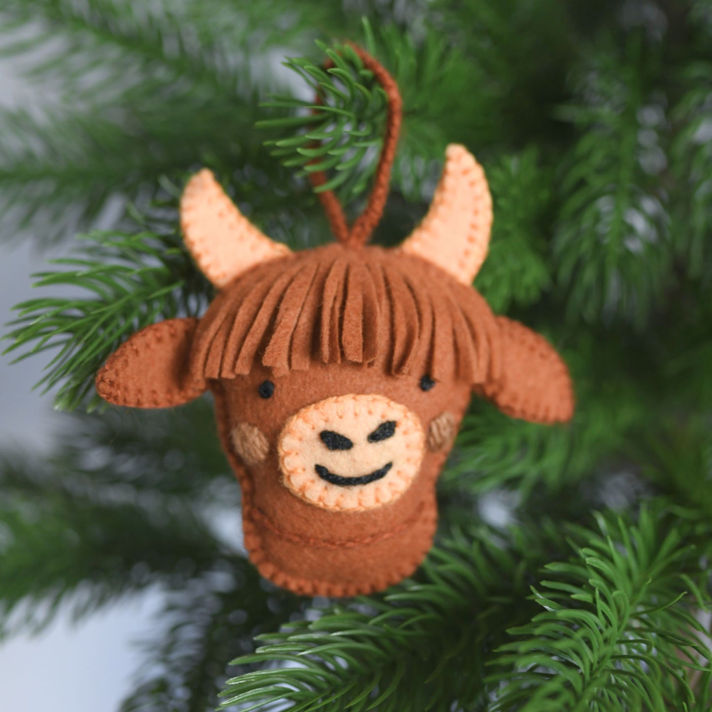POKOLOKO Hand-Embroidered Ornament #color_highland-cow