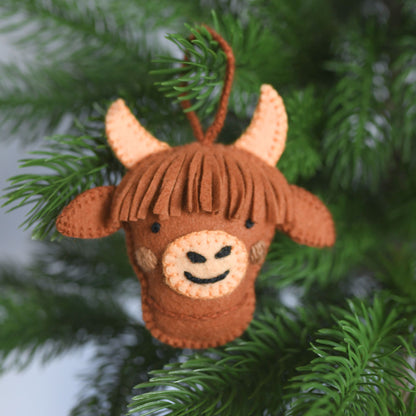 POKOLOKO Hand-Embroidered Ornament #color_highland-cow