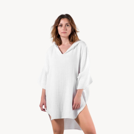 Crinkle Adult Poncho #color_white