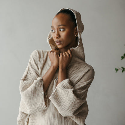 Crinkle Adult Poncho #color_beige
