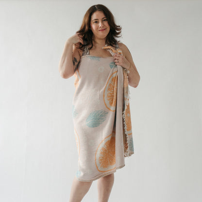 Orange and Leaf Towel
