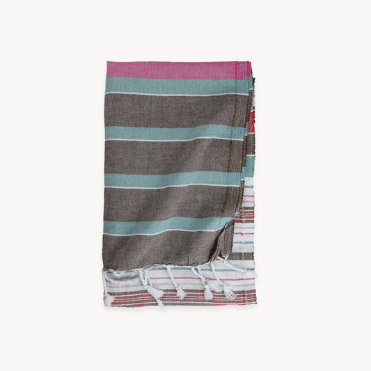 POKOLOKO Patio Stripe Towel #color_pink-stripe