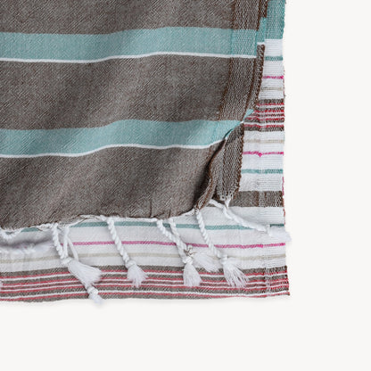 POKOLOKO Patio Stripe Towel #color_pink-stripe